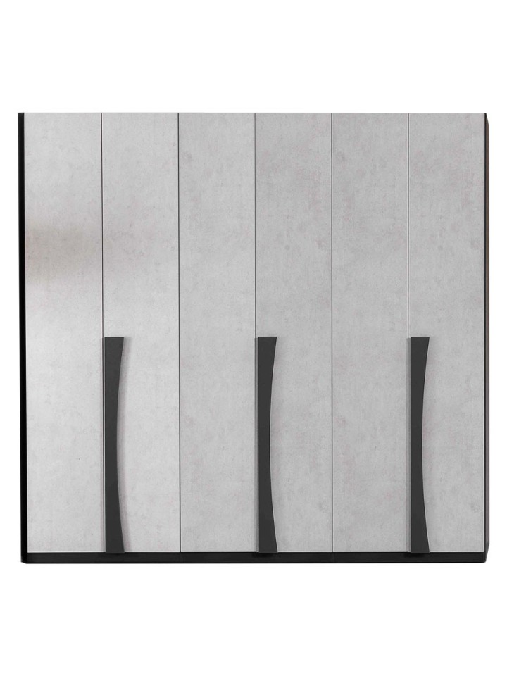 Armadio Lucrezia in legno 6 ante battenti Grigio