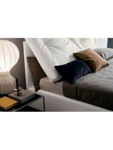 Letto King Size Edgar Imbottito Testiera Cucitura Rilievo Felis