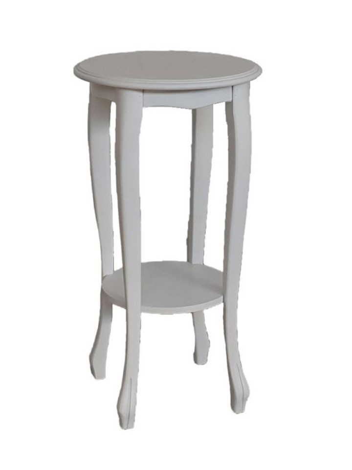 Porta Vaso Bianco in legno circolare 2 piani