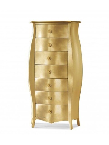 Settimino Cassettiera Bombata 7 Cassetti Oro