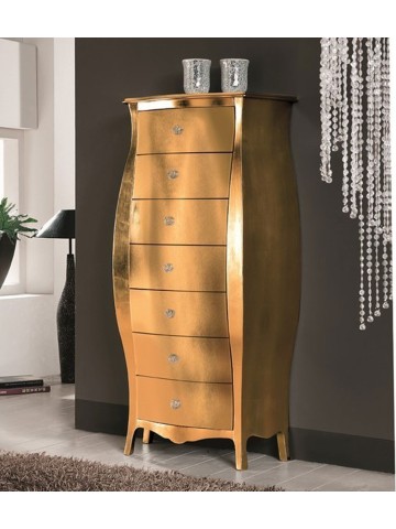 Settimino Cassettiera Bombata 7 Cassetti Oro