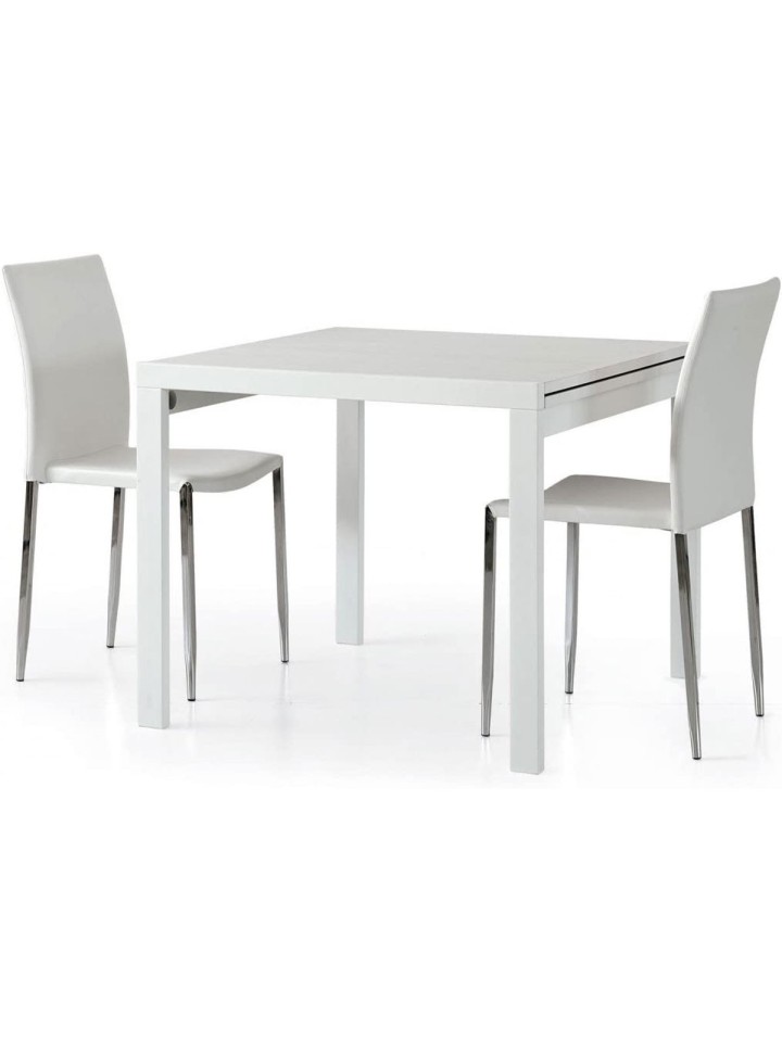 Tavolo da Pranzo Quadrato Bianco Allungabile