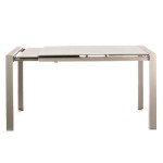 Tavolo Rettangolare con Piano in Vetro Allungabile Grigio