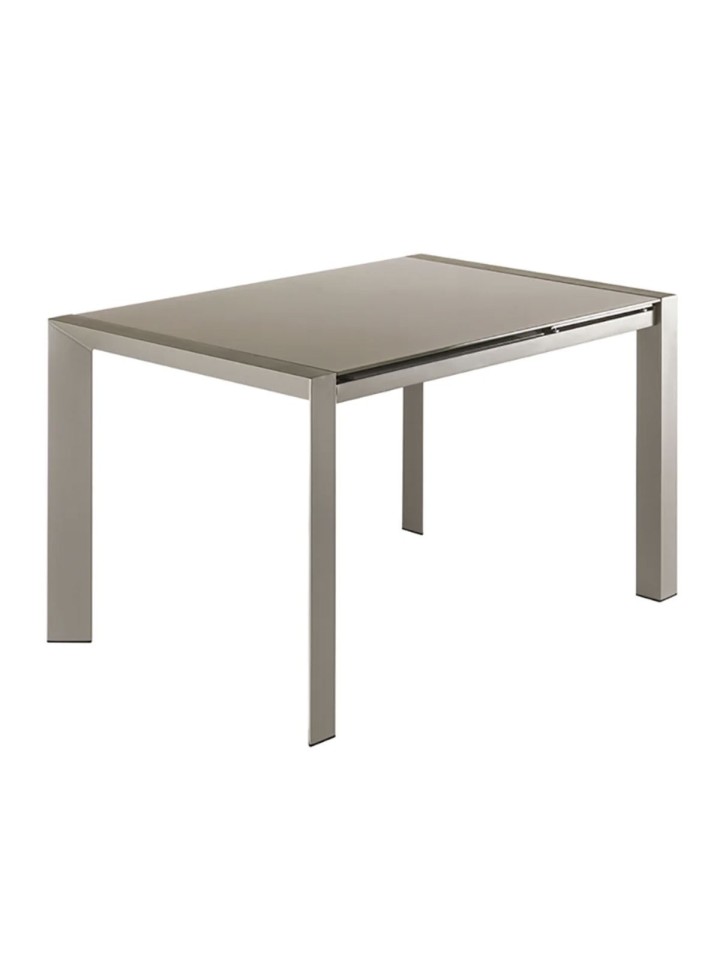 Tavolo allungabile con piano in vetro