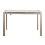 Tavolo Rettangolare con Piano in Vetro Allungabile Grigio