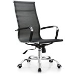 Sedia Nera con schienale alto da ufficio