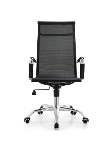 Sedia Nera con schienale alto da ufficio