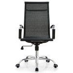 Sedia Nera con schienale alto da ufficio