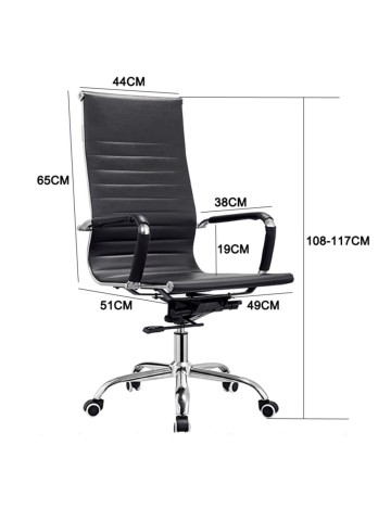 Sedia Nera con schienale alto da ufficio