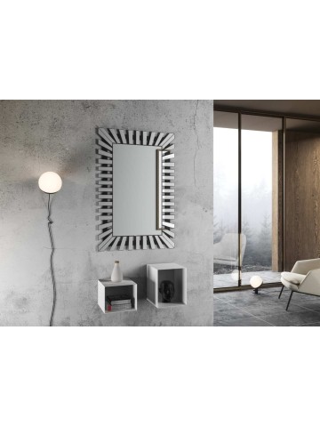 Specchiera con cornice moderna effetto argento