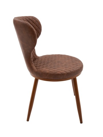 Sedia ecopelle beige trapuntata