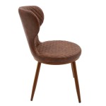 Sedia ecopelle beige trapuntata