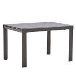 Tavolo rettangolare con piano in vetro allungabile