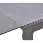 Tavolo Rettangolare Allungabile con Piano in Vetro effetto Marmo