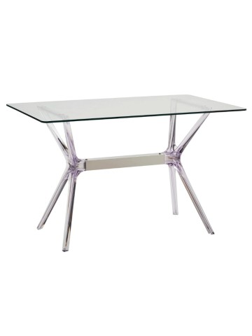 Tavolo allungabile con piano in vetro