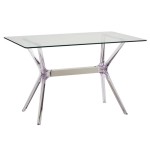 Tavolo rettangolare con piano in vetro allungabile