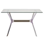 Tavolo Rettangolare con Piano in Vetro Struttura Trasparente