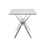 Tavolo Rettangolare con Piano in Vetro Struttura Trasparente