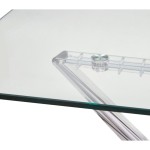 Tavolo rettangolare con piano in vetro allungabile