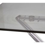 Tavolo rettangolare con piano in vetro allungabile