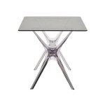 Tavolo Rettangolare con Piano in Vetro Fumè Struttura Trasparente