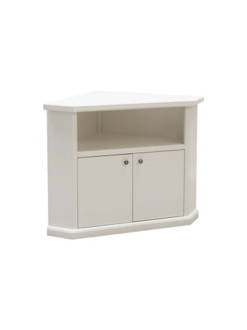 Porta TV basso in legno con piede a sciabola