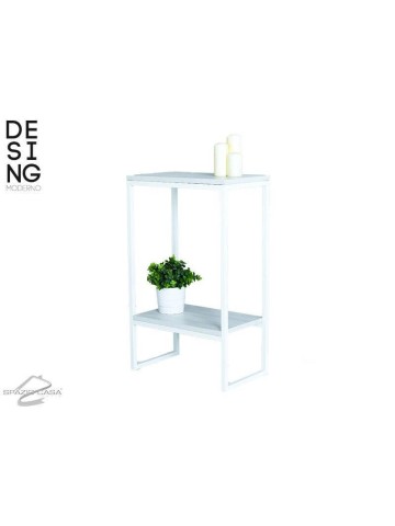 Porta TV in ferro con ripiani in legno