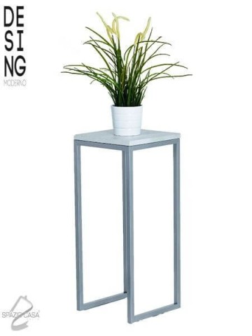 Coloninna / Alzatina in ferro con ripiano in legno