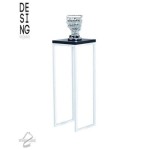 Coloninna / Alzatina in ferro con ripiano in legno