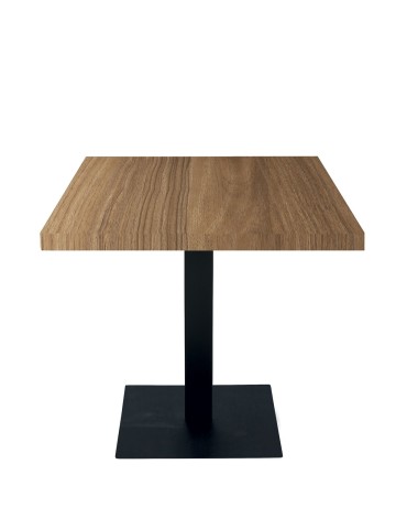 Tavolo da Ristorante Base Quadrata Antracite Piano Rovere naturale