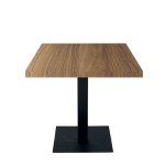 Tavolo da Ristorante Base Quadrata Antracite Piano Rovere naturale