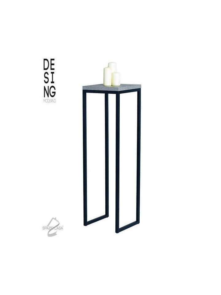 Coloninna / Alzatina in ferro con ripiano in legno