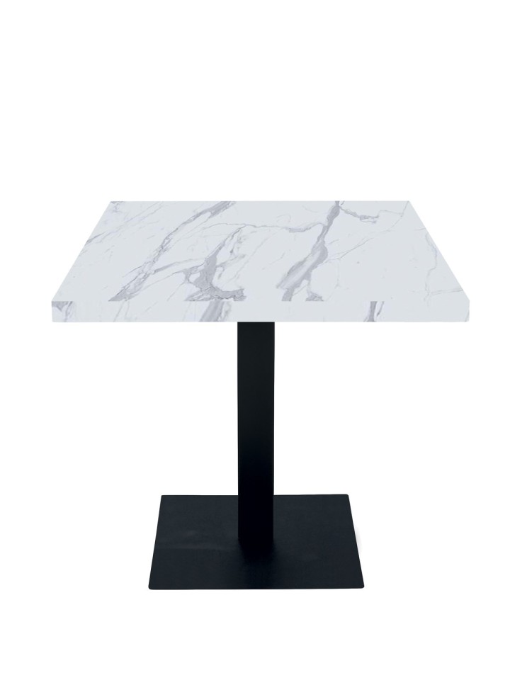 Tavolo da Ristorante Base Quadrata in Ferro Piano Rovere Nodato