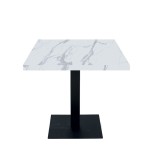 Tavolo da Ristorante Base Quadrata in Ferro Piano Rovere Nodato