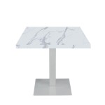 Tavolo da Ristorante Base Quadrata in Ferro Piano Rovere Nodato