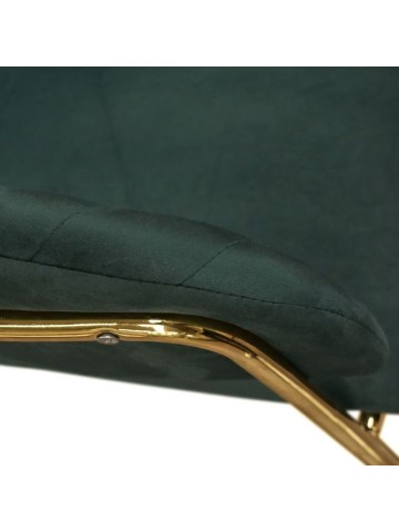 Sedia Imbottita in Velluto Verde Struttura in Metallo Oro