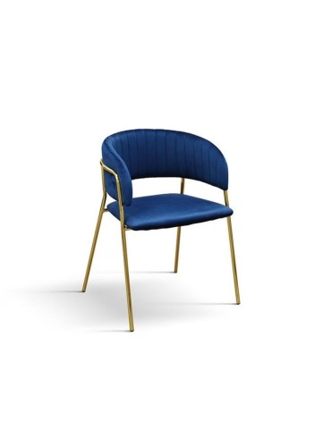 Sedia Imbottita in Velluto Bordeaux Struttura in Metallo Oro