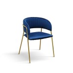 Sedia Imbottita in Velluto Bordeaux Struttura in Metallo Oro