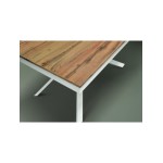 Tavolo allungabile base in metallo e piano in rovere