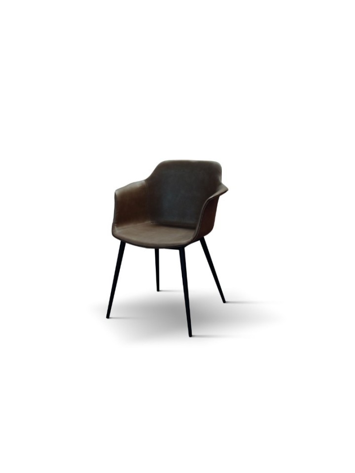 Sedia struttura in metallo imbottita in ecopelle