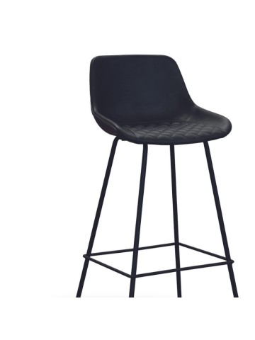 Sgabello Struttura in Metallo Rivestita in Ecopelle Antracite