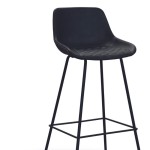 Sgabello struttura in metallo imbottita in ecopelle antracite