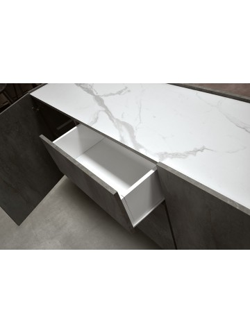 Madia Due Ante e Tre Cassetti Piano Effetto Marmo