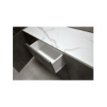 Madia Due Ante e Tre Cassetti Finitura Acciaio Ossidato Piano Effetto Marmo