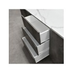 Madia Due Ante e Tre Cassetti Finitura Acciaio Ossidato Piano Effetto Marmo