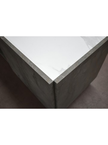 Base Porta TV 2 Ante e 2 Vani con Piano Effetto Marmo