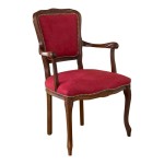 Poltrona Parigina in Legno Intarsiato Velluto Rosso