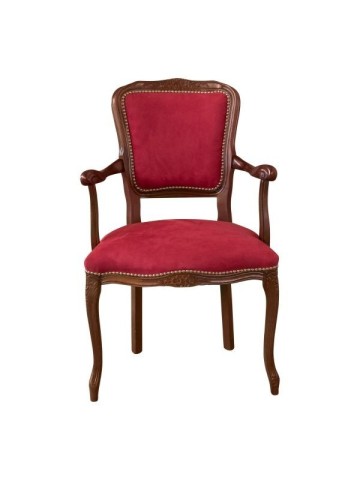 Poltrona Parigina in Legno Intarsiato Velluto Rosso