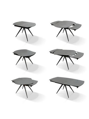 Tavolo Moderno Allungabile Piano in Ceramica Gambe in Metallo