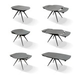 Tavolo Moderno Allungabile Piano in Ceramica Gambe in Metallo